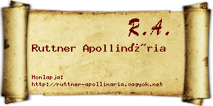 Ruttner Apollinária névjegykártya
